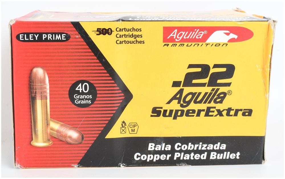 Lot 565: A Lot of 450 Aguila SuperExtra High Velocity Ammunition .22 Long Rifle