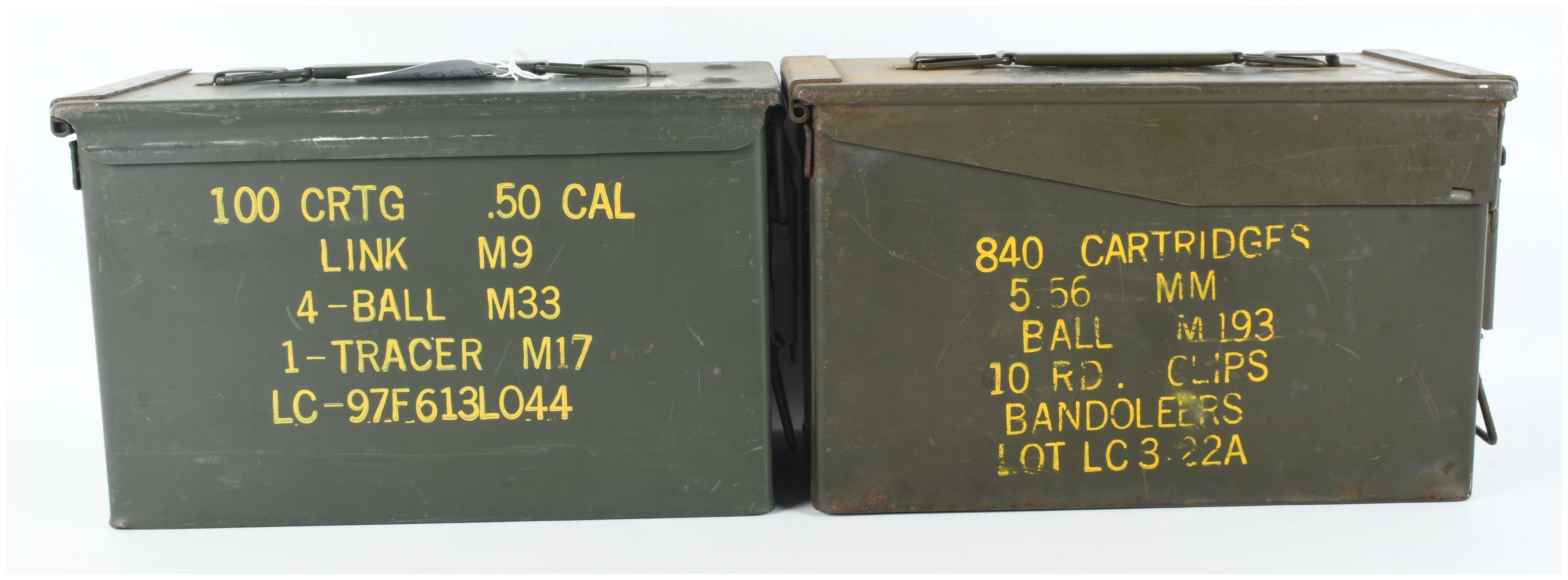 A Pair of US Military M2A1 Steel Ammunition Cans