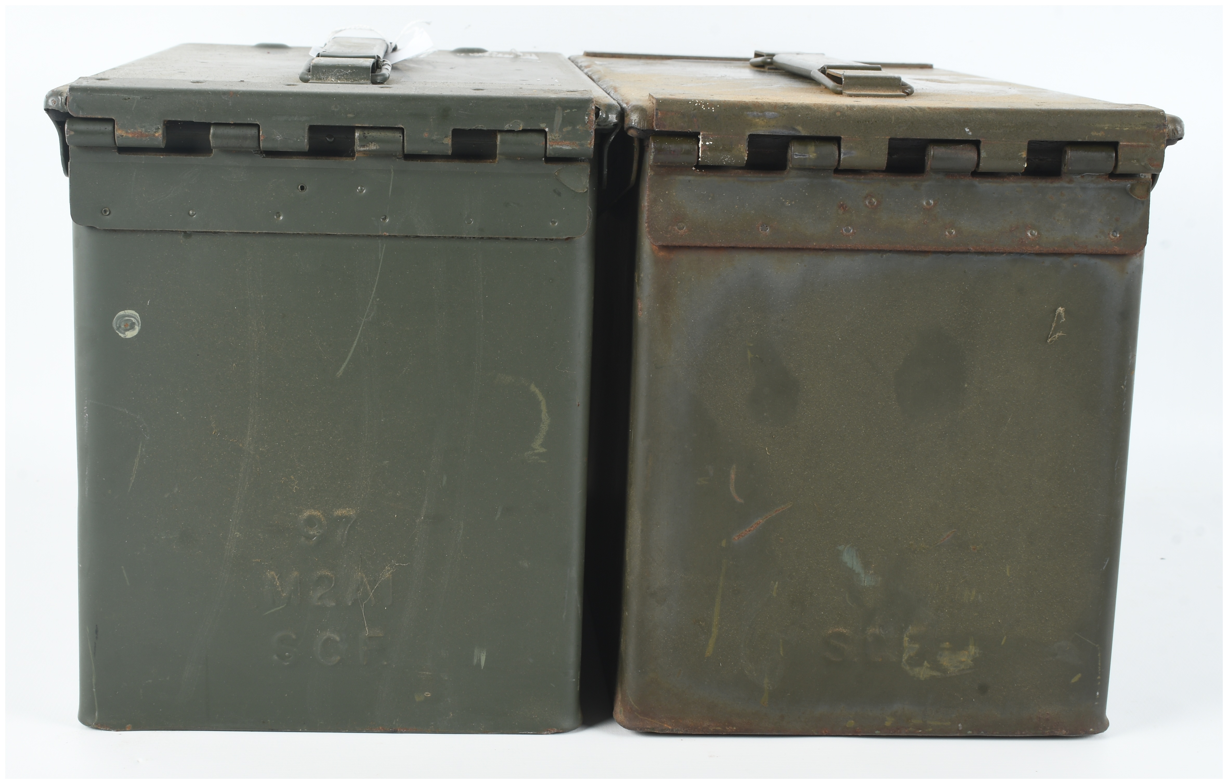 A Pair of US Military M2A1 Steel Ammunition Cans
