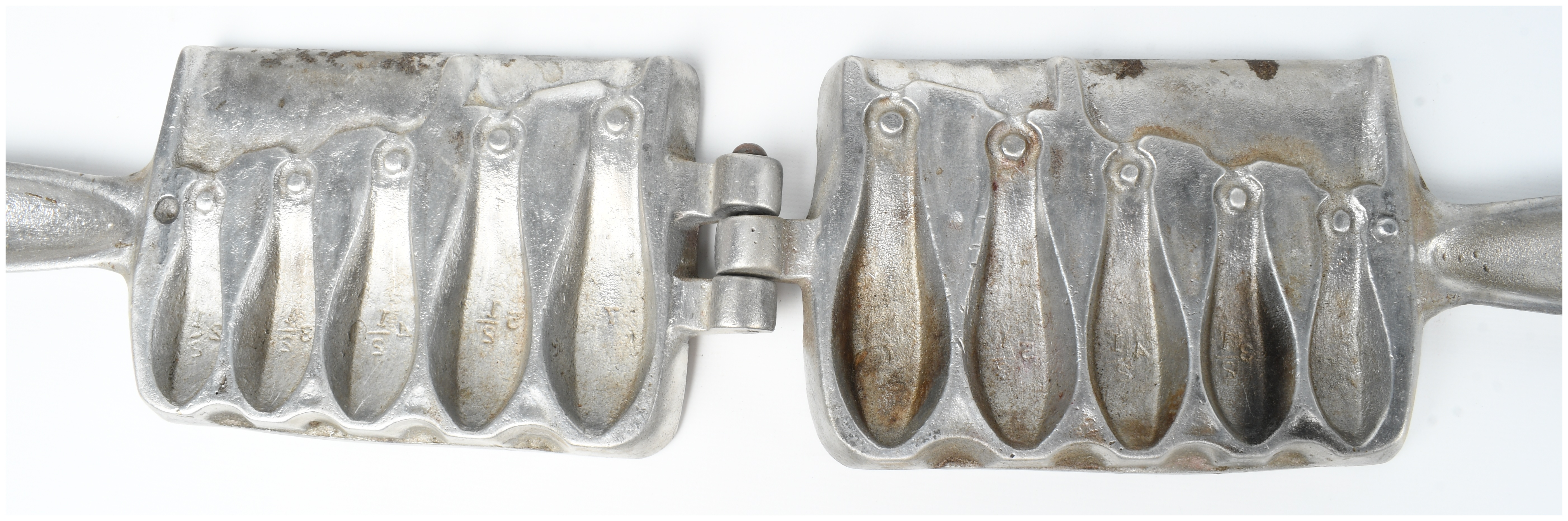 Three C. Palmer Fishing Lead Sinker and Pellet Molds