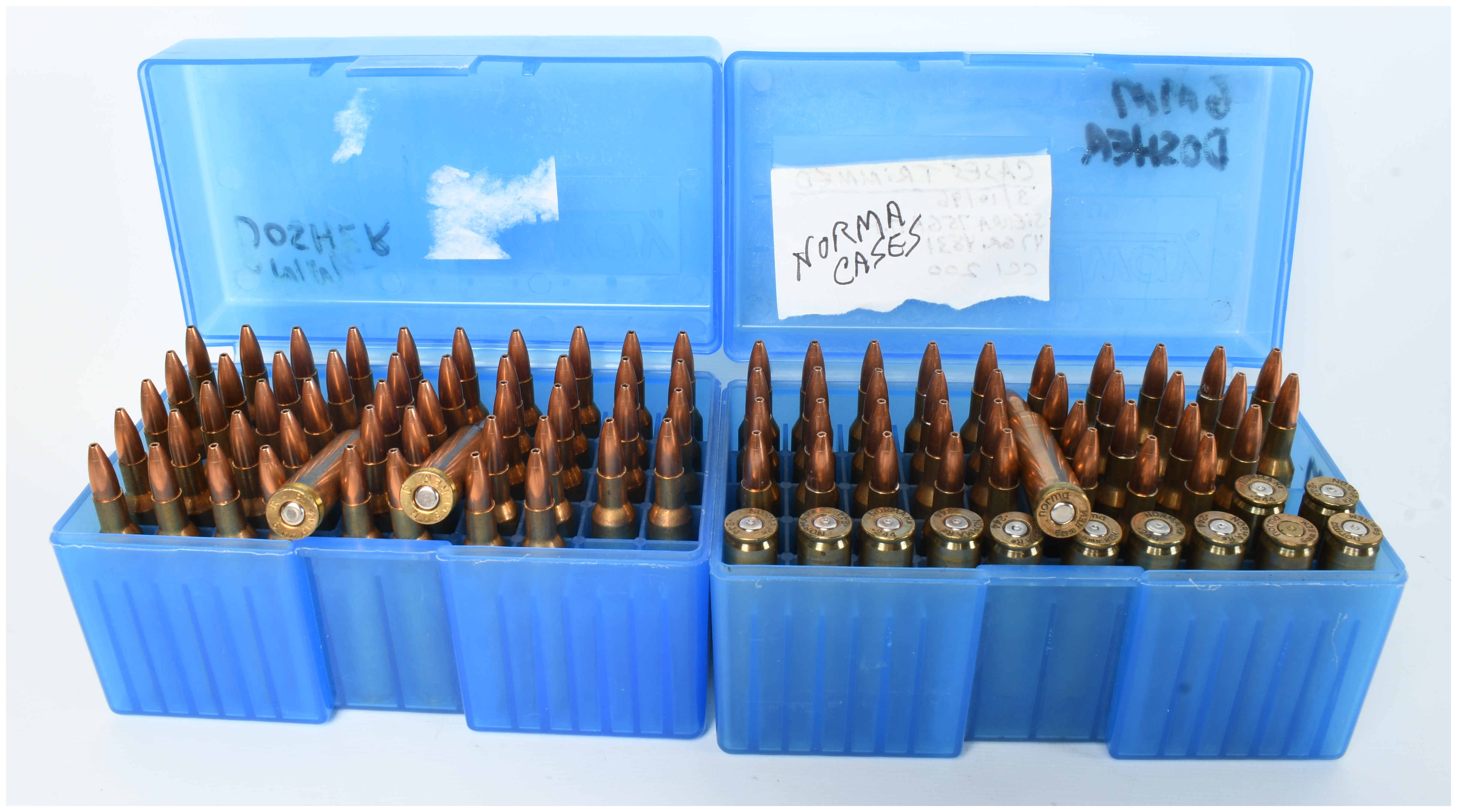 A Lot of 100 6mm Remington Cartridges and Casings