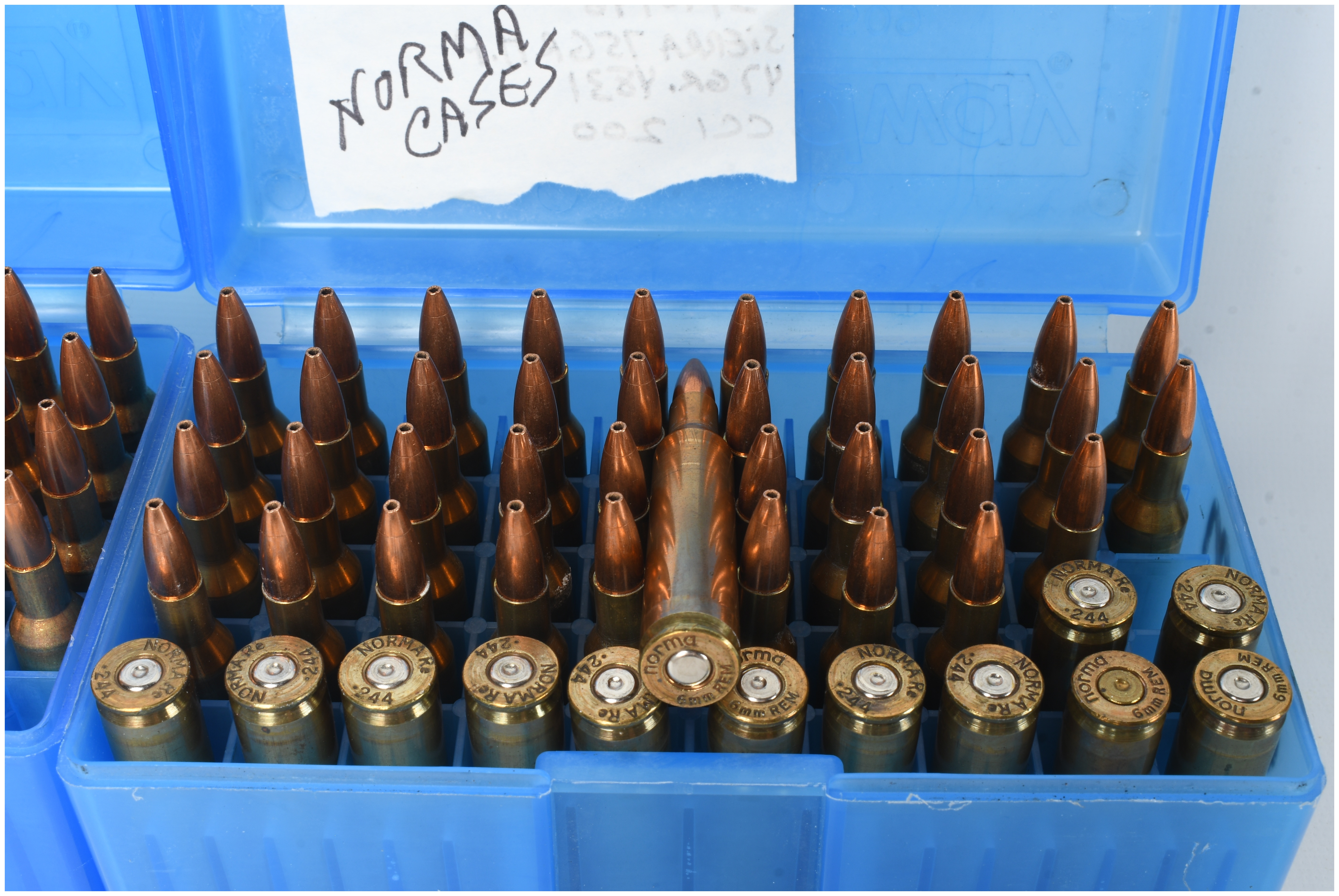 A Lot of 100 6mm Remington Cartridges and Casings
