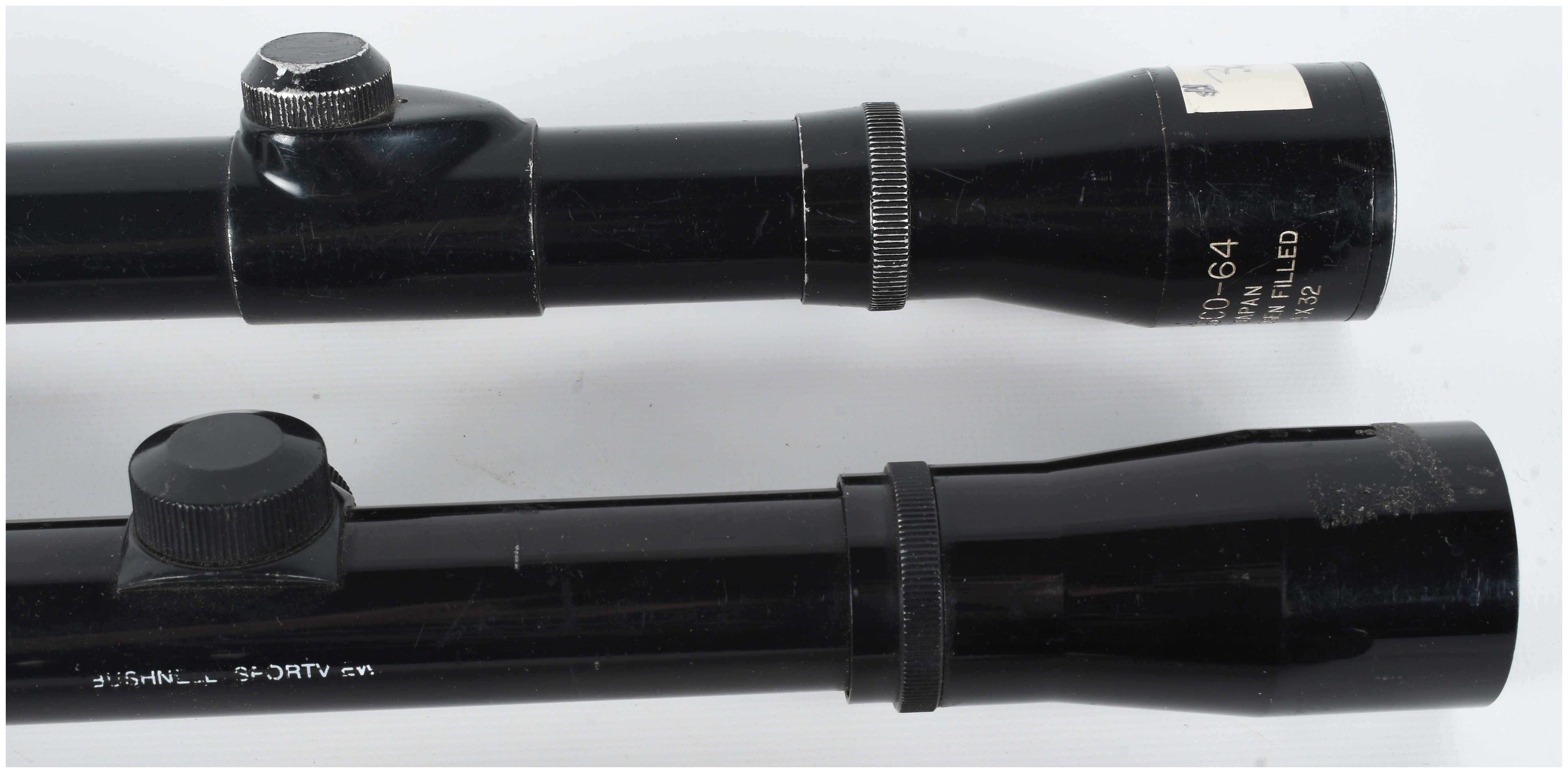 A Collection of Three Rifle Scopes Including Pecar Berlin, Bushnell Sportview, and Wesco-64