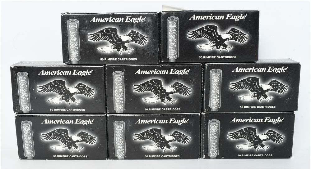 Lot 595: A Lot of 400 Rounds of Federal American Eagle Suppressor .22 Long Rifle Ammunition