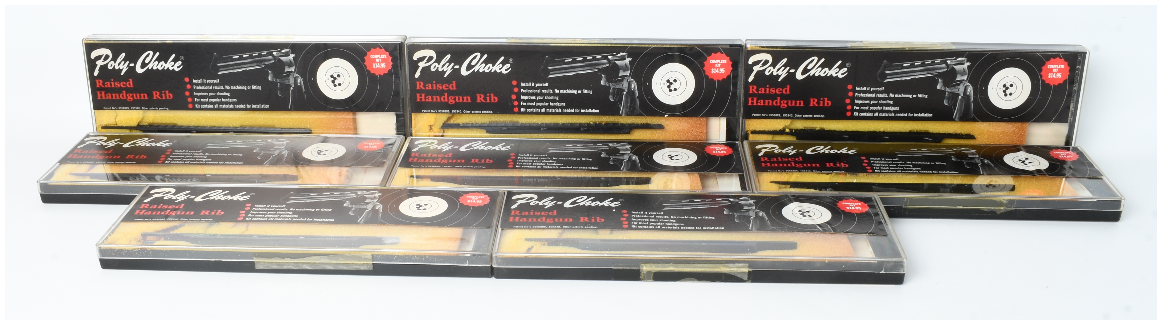Eight Poly-Choke Raised Handgun Rib Kits for Ruger Single Six