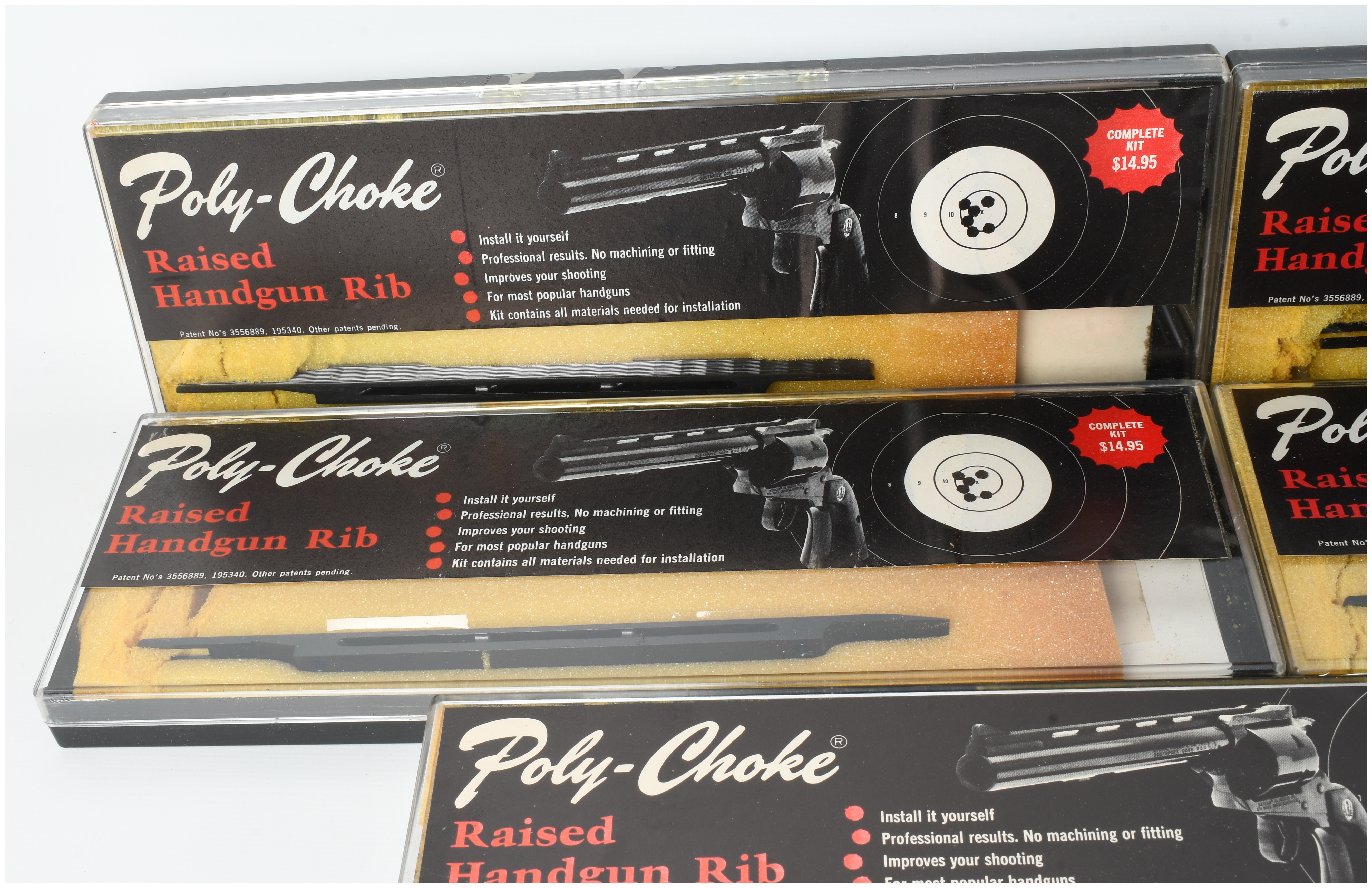 Eight Poly-Choke Raised Handgun Rib Kits for Ruger Single Six