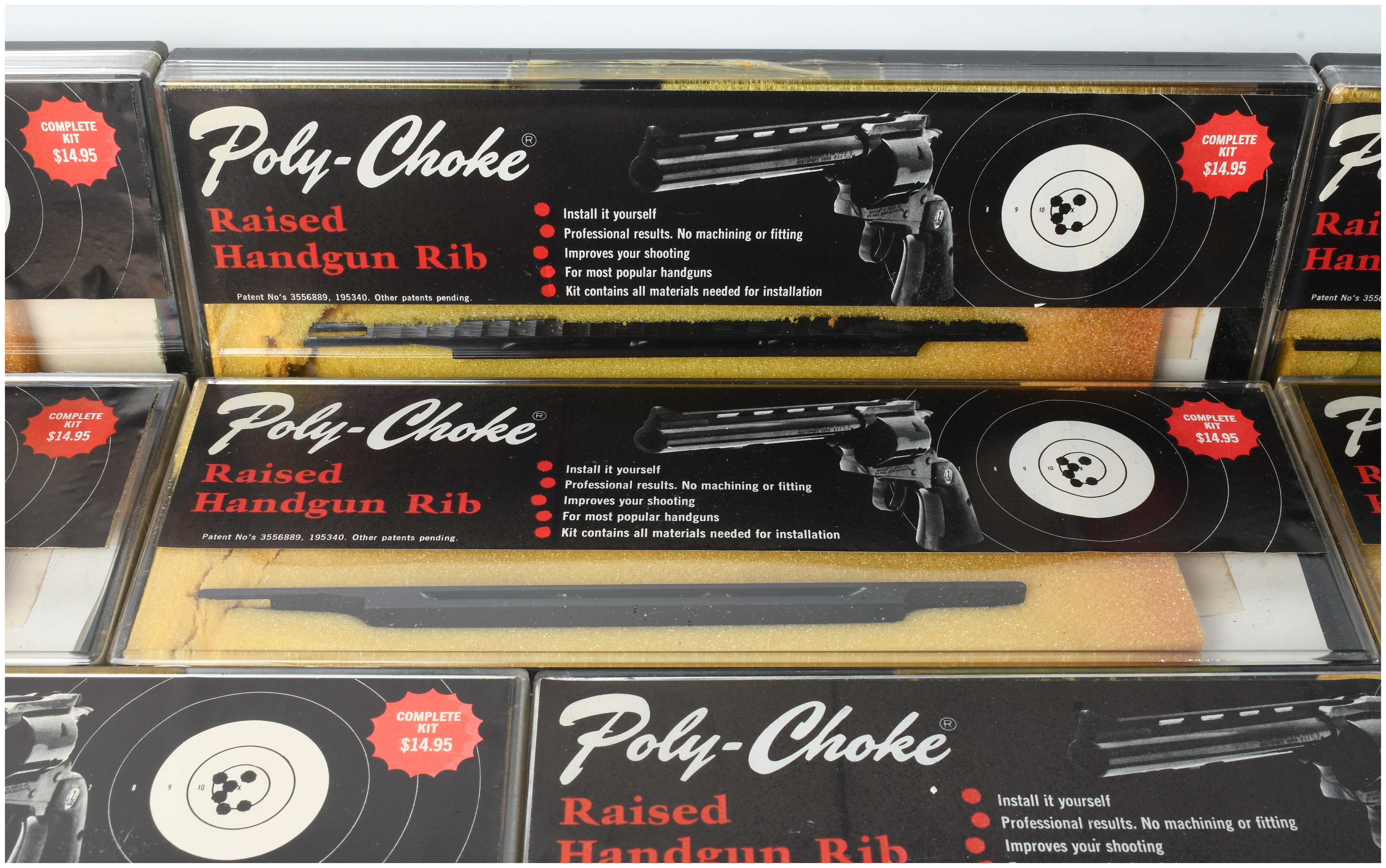 Eight Poly-Choke Raised Handgun Rib Kits for Ruger Single Six