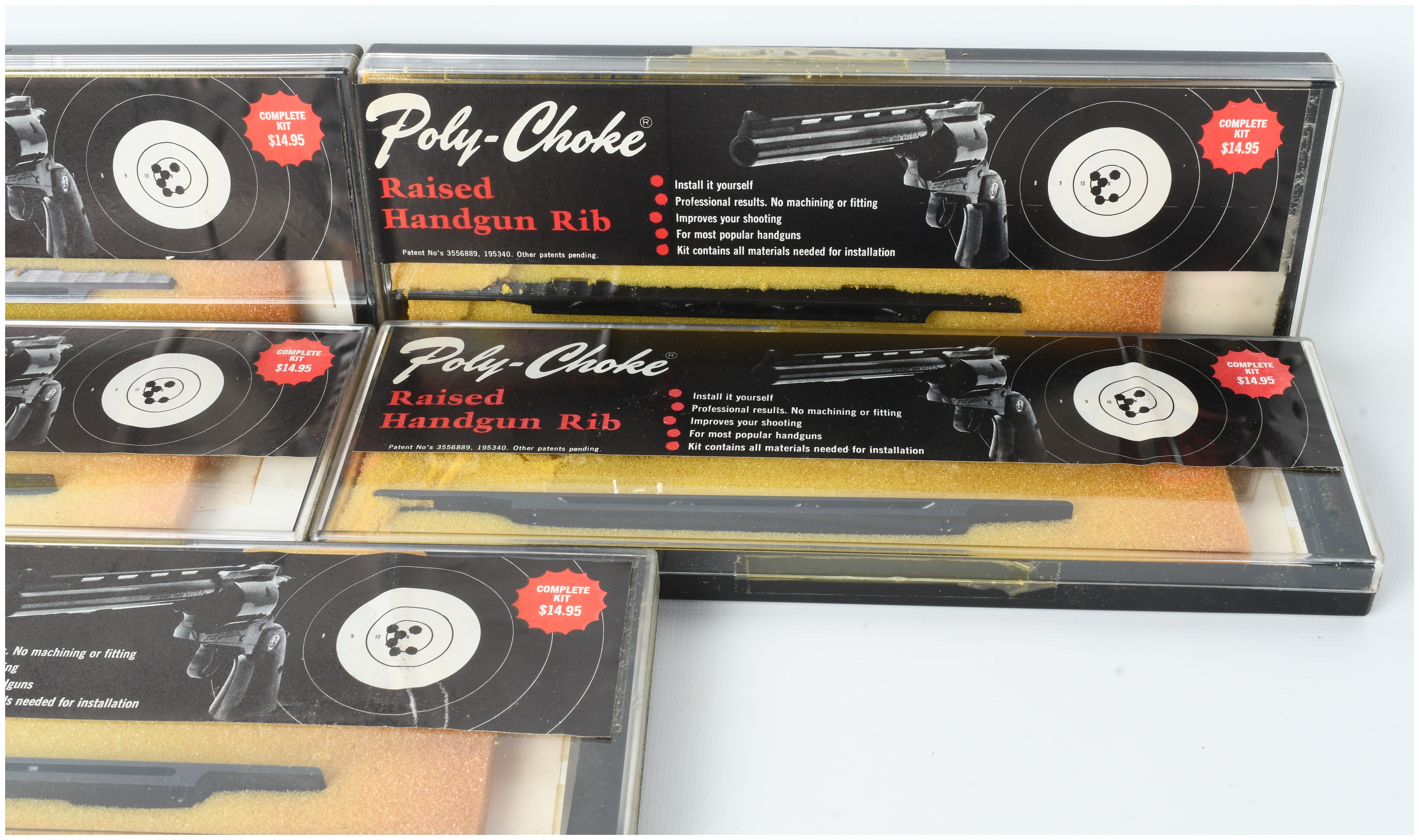 Eight Poly-Choke Raised Handgun Rib Kits for Ruger Single Six