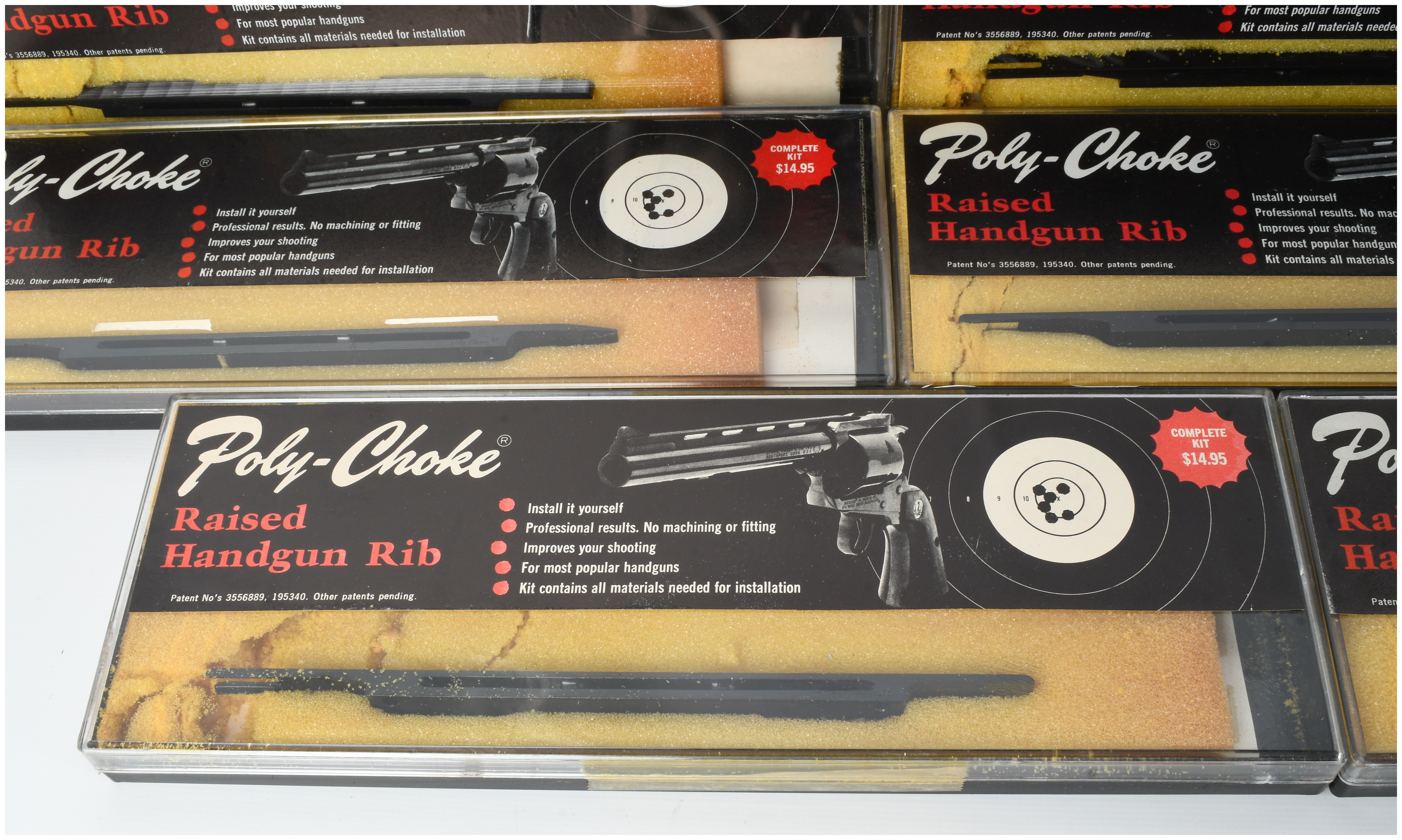 Eight Poly-Choke Raised Handgun Rib Kits for Ruger Single Six