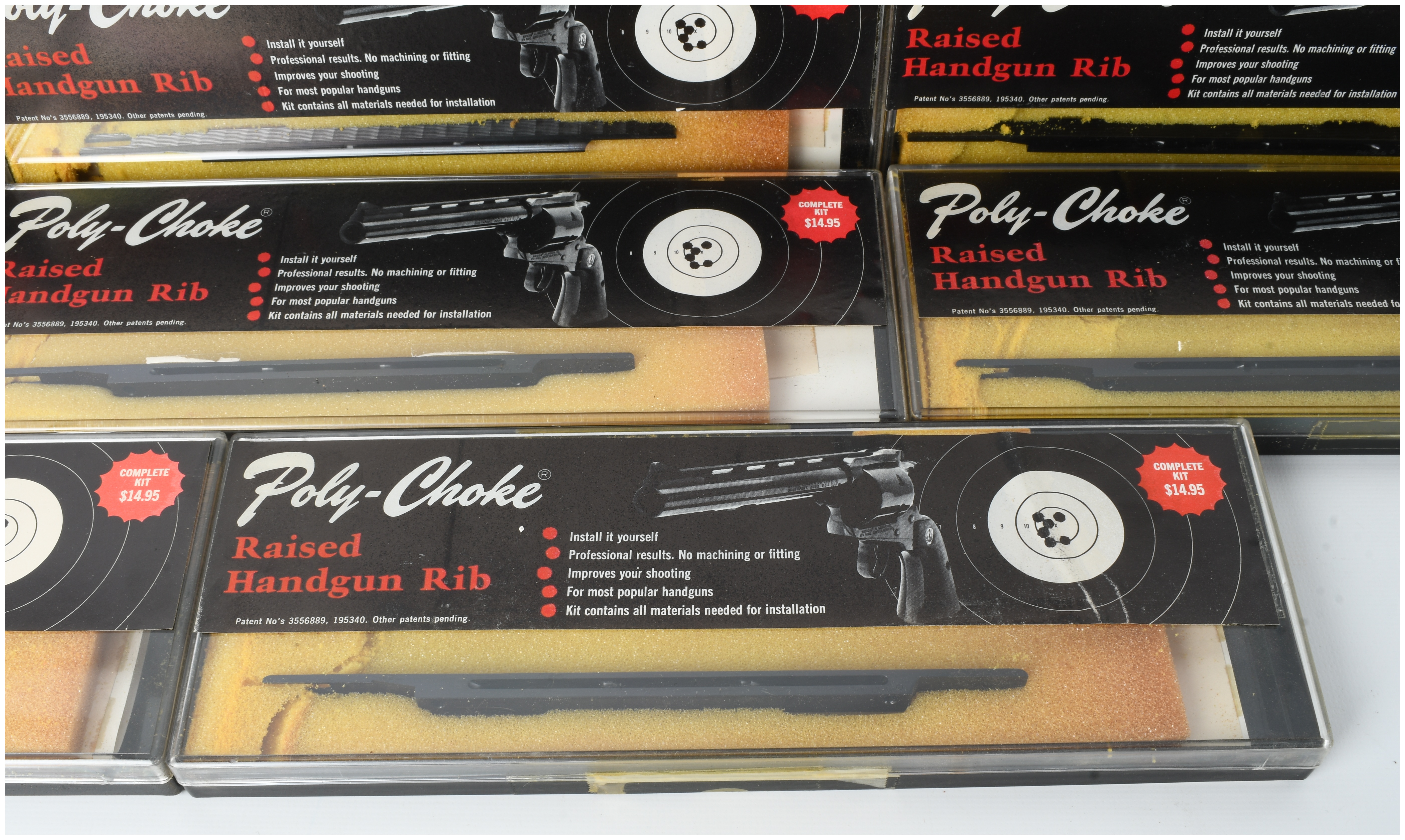 Eight Poly-Choke Raised Handgun Rib Kits for Ruger Single Six