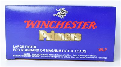 A Box of 1,000 Winchester Large Pistol Primers. One box containing 1,000 Winchester Large Pistol 