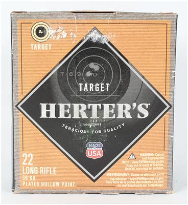 A Lot of 500 Rounds of Herter's Target .22 Long Rifle Ammunition. A lot of 500 rounds of 