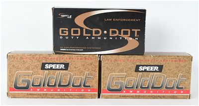 A Lot of 150 Rounds of Speer Gold Dot Ammunition .45 Auto. This lot consists of a total of 150 