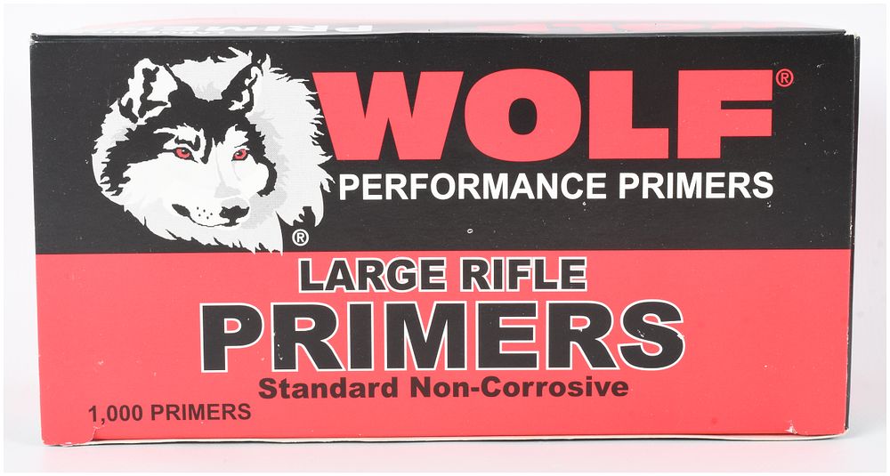 Lot 1073: Wolf Performance Large Rifle Primers, 1,000 Count