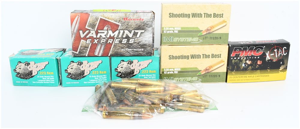 Lot 1090: A Lot of 166 Rounds of Assorted .223 Remington and 5.56mm NATO Ammunition