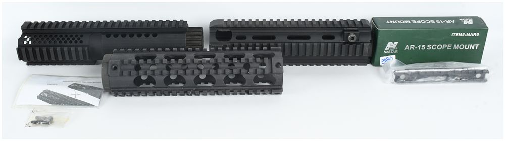Lot 1142: A Collection of Four AR-15 Handguards and Scope Mount