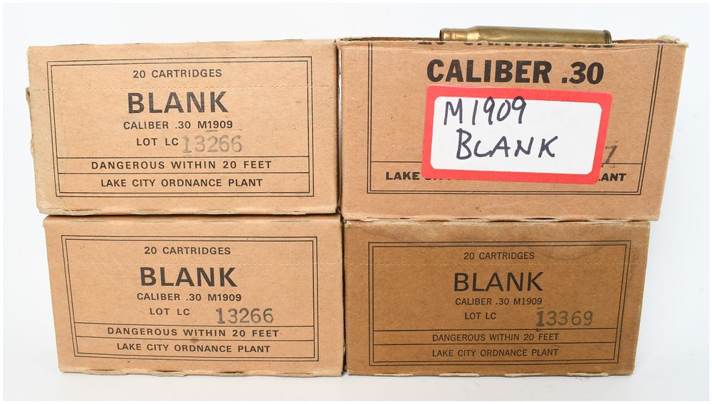 Lot 1153: A Lot of 80 Lake City Ordnance Plant M1909 Blank Ammunition .30-06 Springfield