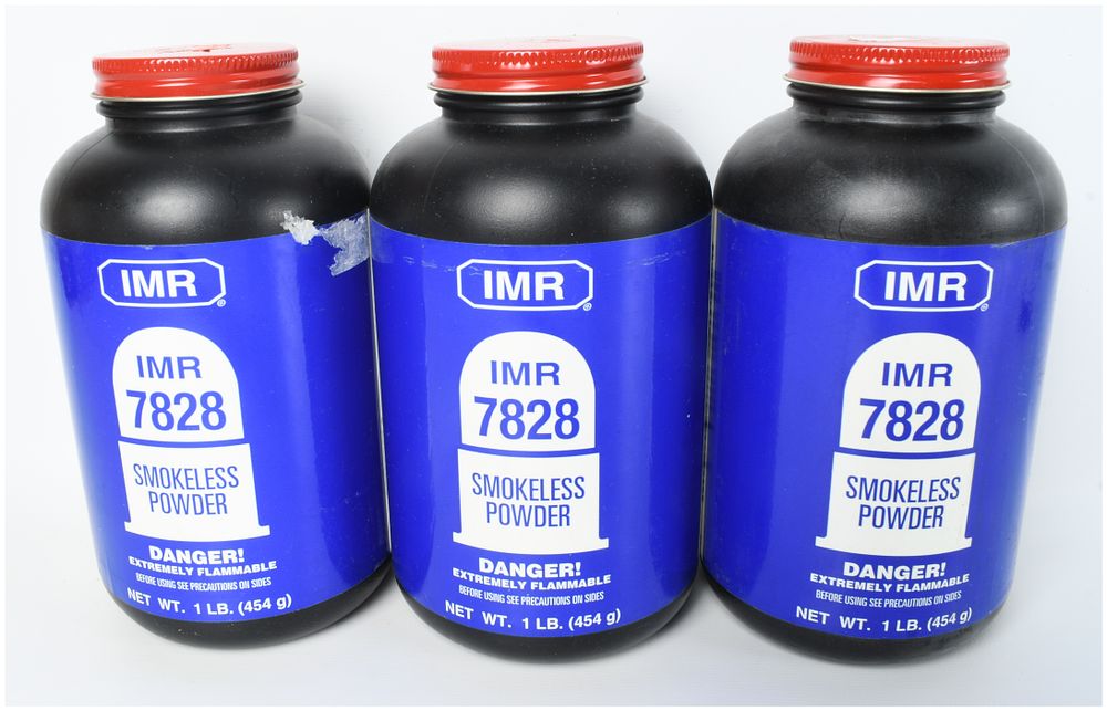 Lot 1163: Three 1 lb. Bottles of IMR 7828 Smokeless Powder