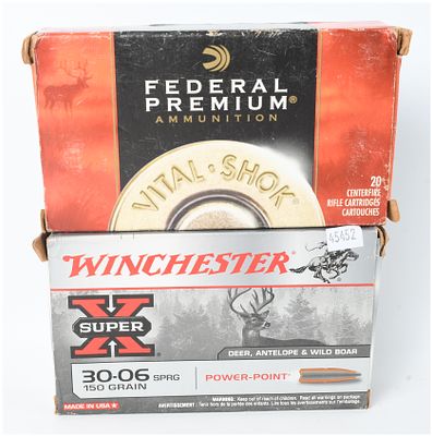 A Lot of 40 Federal and Winchester Centerfire Rifle Cartridges .30-06 Springfield. This lot 