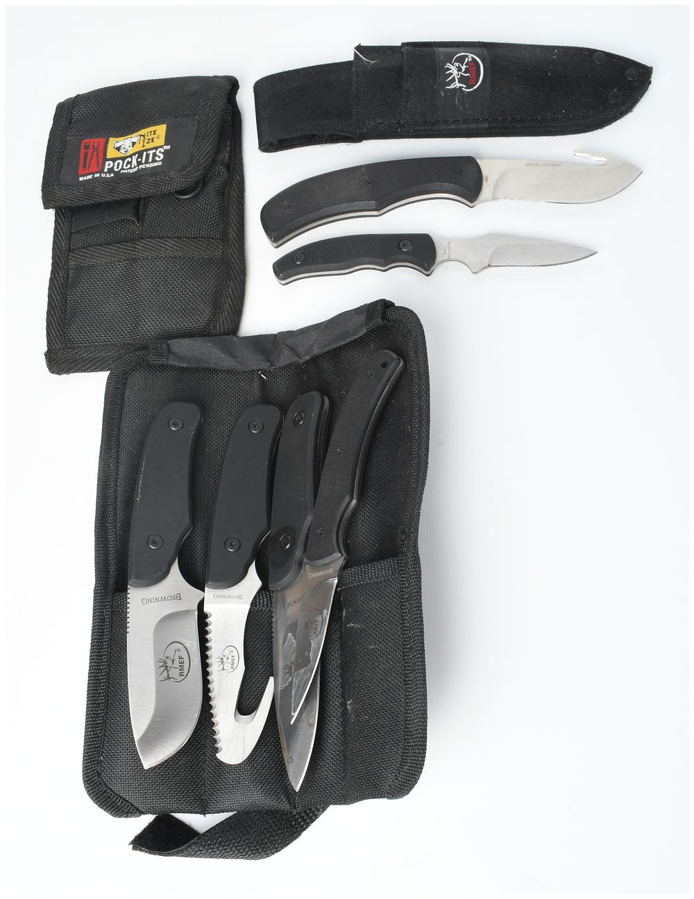 Lot 1205: Three Piece Group of Browning and RMEF Field Dressing Knife Sets and Accessories