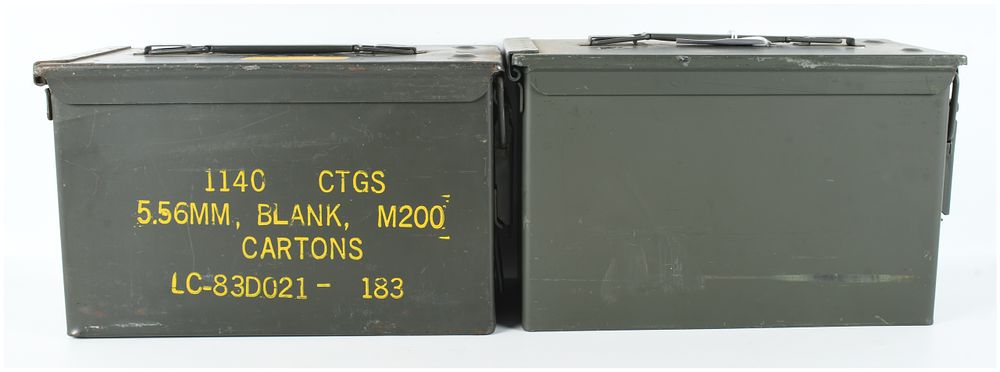 Lot 1207: A Pair of US Military M2A1 Steel Ammunition Cans