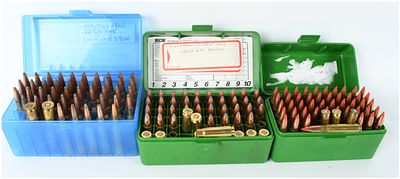 A Collection of 134 Assorted Rifle Ammunition Rounds and 15 Empty Casings in 7mm-08 Remington 
