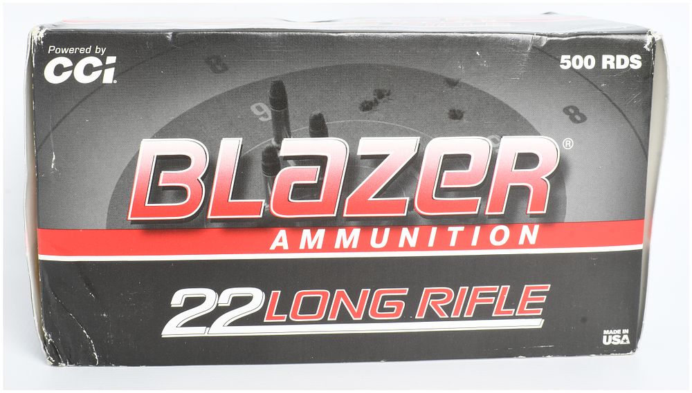 Lot 1225: A Lot of 500 Rounds of CCI Blazer Ammunition .22 Long Rifle