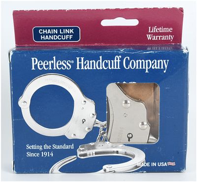 A Pair of Peerless Handcuff Company Model 700C Chain Link Handcuffs in Original Box. This set of 