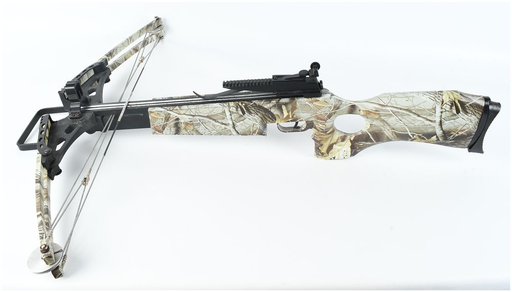 Lot 1280: Compound Crossbow with Thumbhole Camouflage Stock
