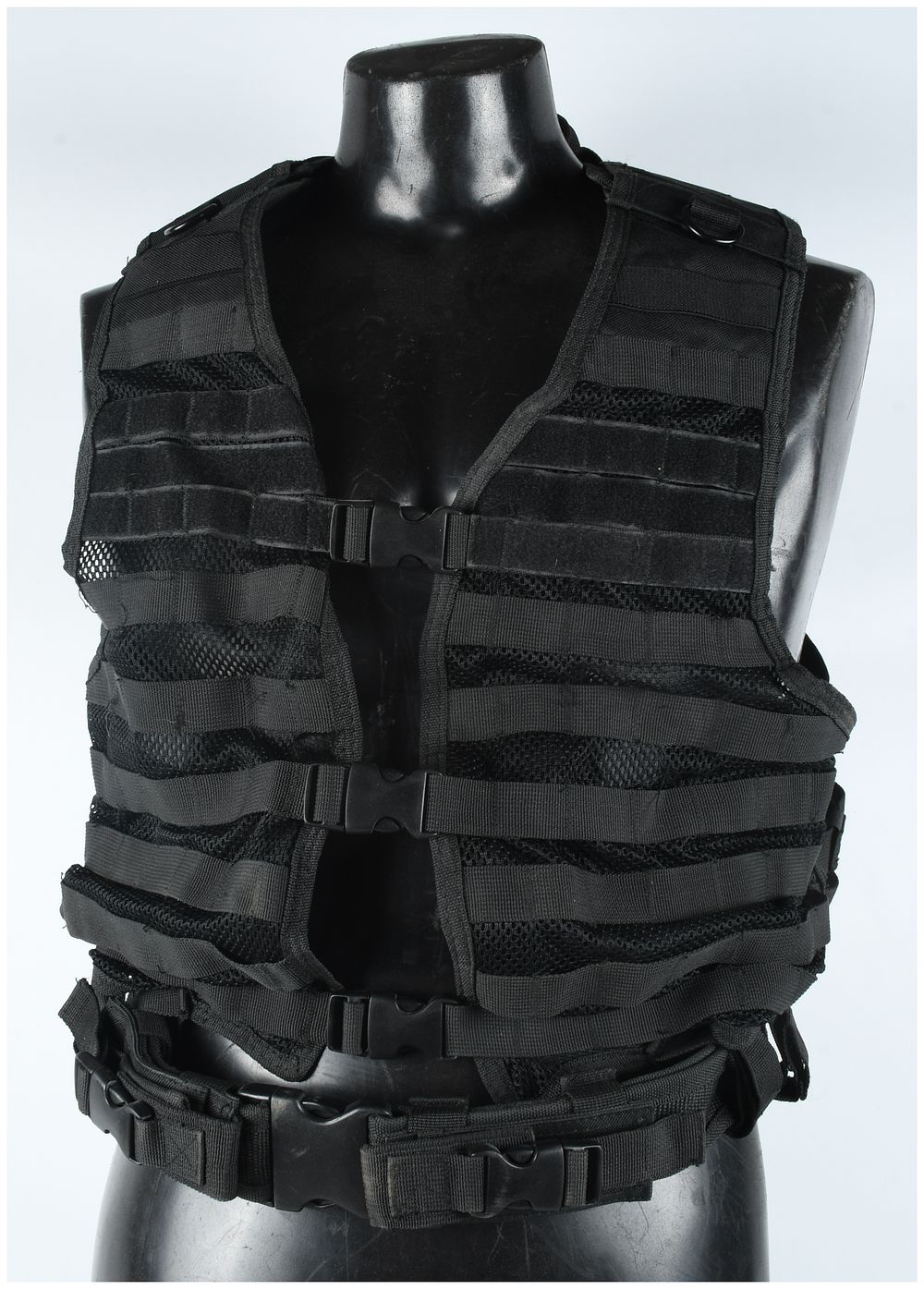 Lot 1322: Black Nylon Mesh Modular Tactical Vest Attributed to NcStar VISM