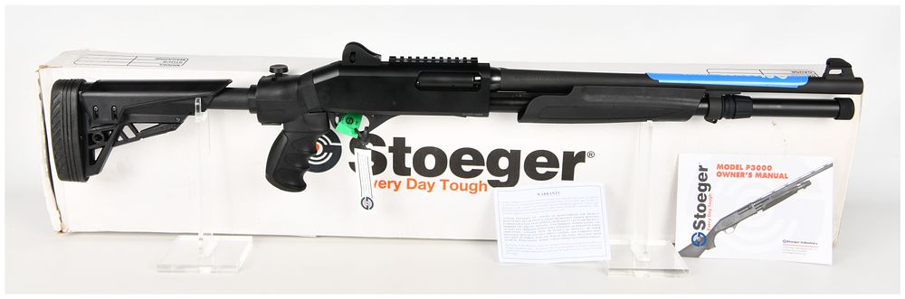 Lot 1374: Stoeger P3000 Tactical Pump Action Shotgun 12 Gauge with 18.5 Inch Barrel
