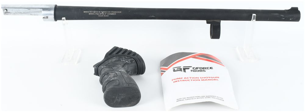 Lot 1388: A Lot of 2 Francolin Model PAX Pump Action Shotgun Components 12 Gauge with Barrel