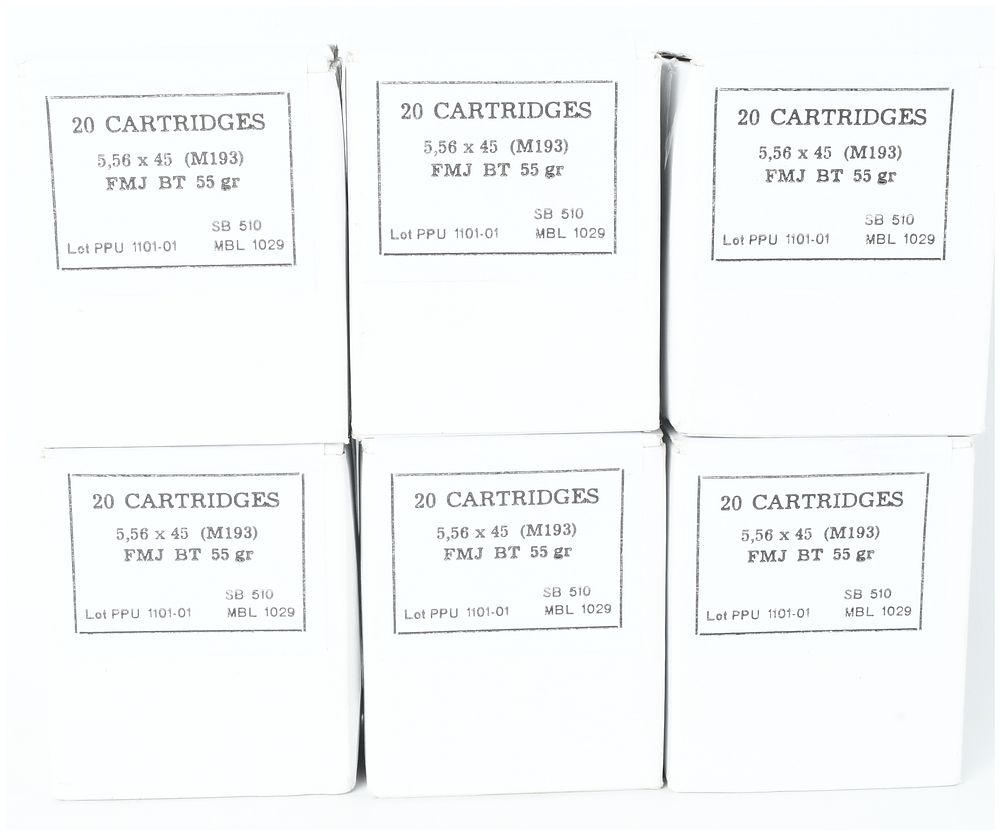 Lot 1432: A Lot of 120 Rounds of Prvi Partizan M193 5.56x45mm NATO Ammunition