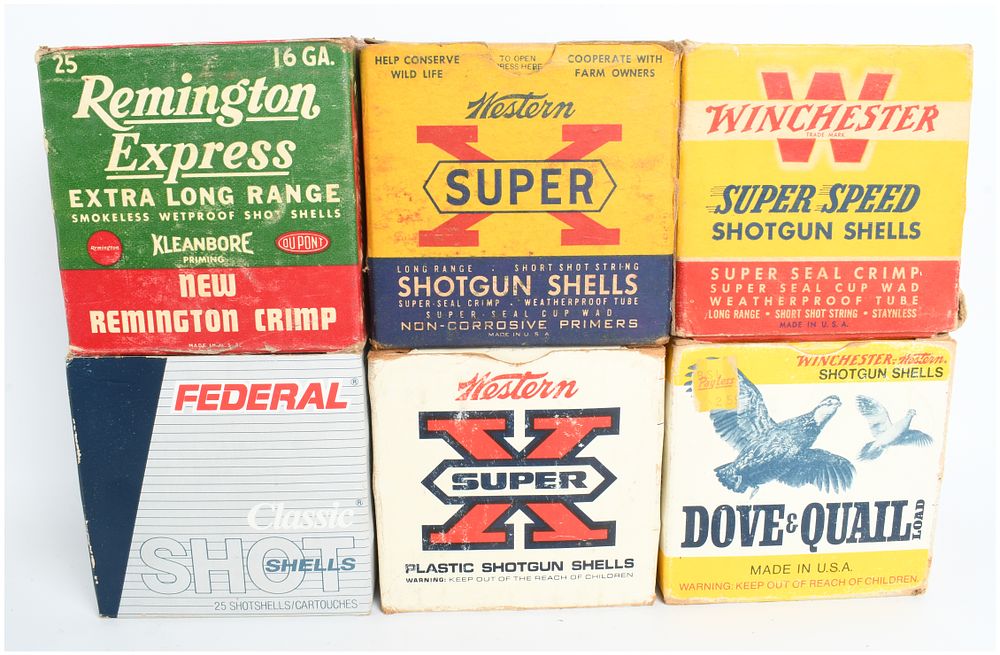 Lot 1456: A Lot of 142 Federal Winchester Western and Remington 16 Gauge Shotgun Ammunition