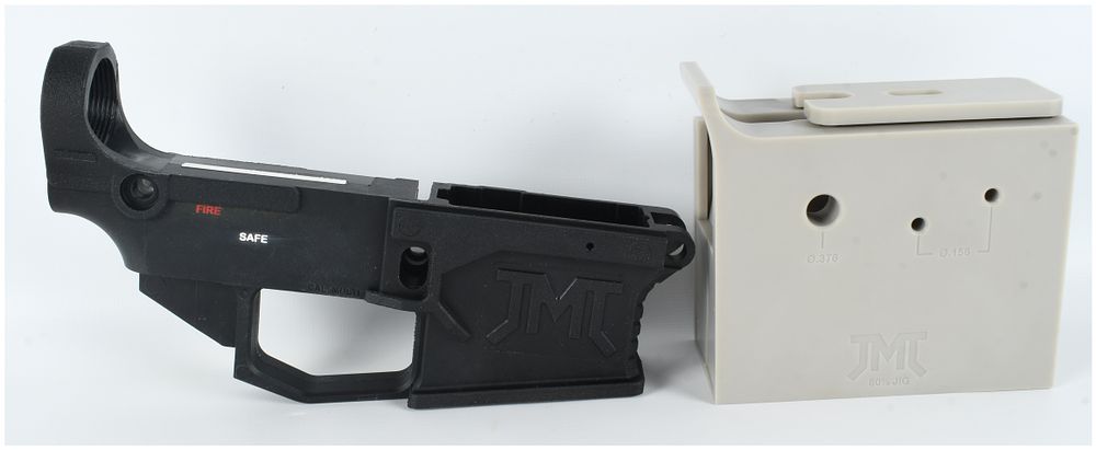 Lot 1466: A JMT Polymer Lower Receiver and Machining Jig Set