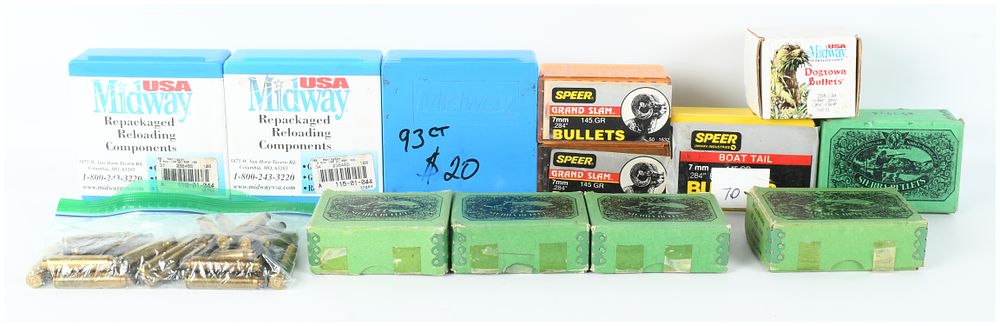 Lot 1469: A Lot of 13 Reloading Components Including Sierra, Speer, and Midway USA Projectile Bullets