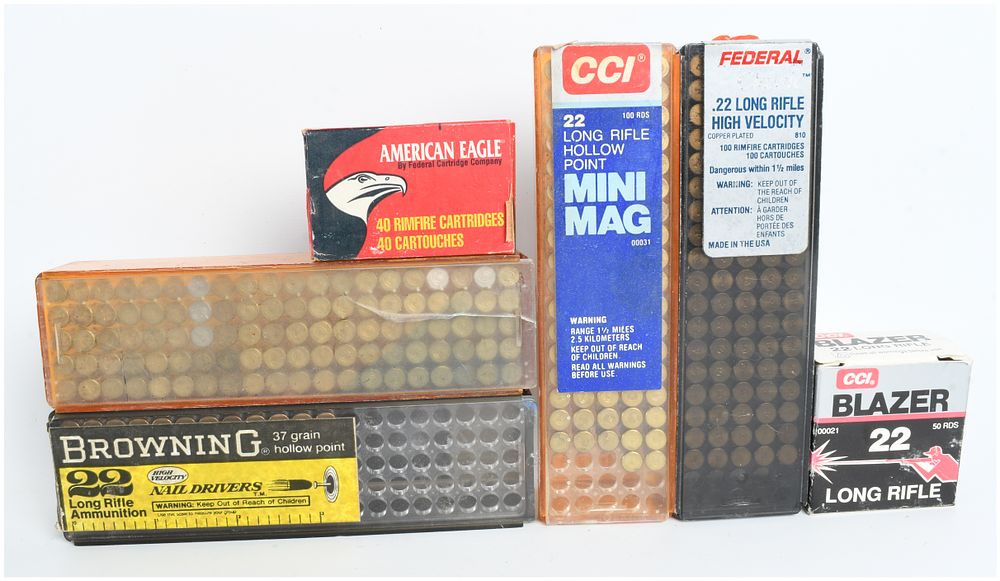Lot 1480: A Lot of 427 Rounds of Assorted .22 Caliber Rimfire Ammunition
