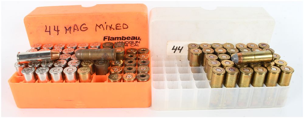 Lot 1483: A Lot of 83 Mixed .44 Remington Magnum Live Rounds and Empty Casings