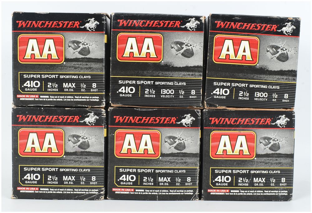 Lot 1489: A Lot of 150 Rounds of Winchester AA Super Sport Sporting Clays Ammunition .410 Gauge