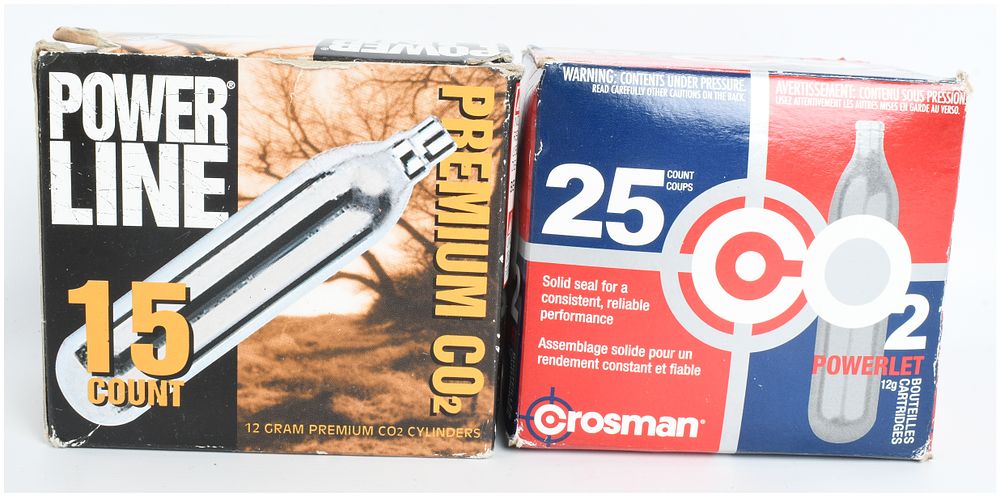 Lot 1534: A Lot of 40 Crosman and Powerline 12 Gram CO2 Cartridges