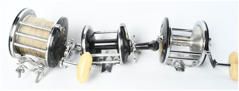 Lot 1544: Three Vintage Conventional Saltwater Fishing Reels by Penn and Jalove