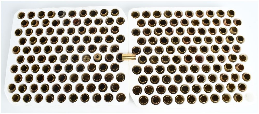 Lot 1555: 200 Pieces of 9mm Luger Spent Brass Shell Casings