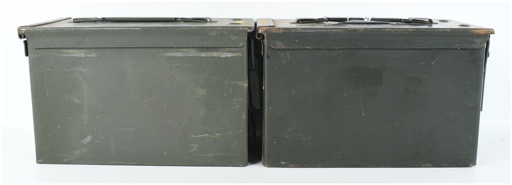Lot 1567: A Pair of US Military M2A1 .50 Caliber Steel Ammunition Cans