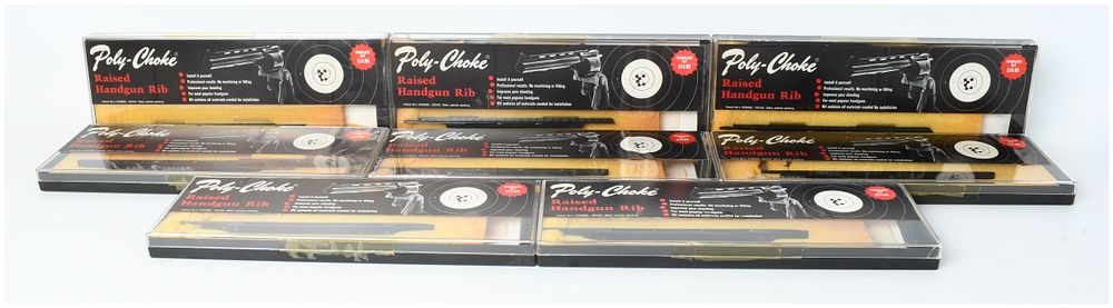 Lot 1568: Eight Vintage Poly-Choke Raised Handgun Rib Kits
