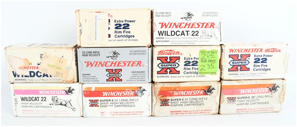 Lot 1570: A Lot of 500 Rounds of Winchester and Western .22 Long Rifle Rimfire Ammunition