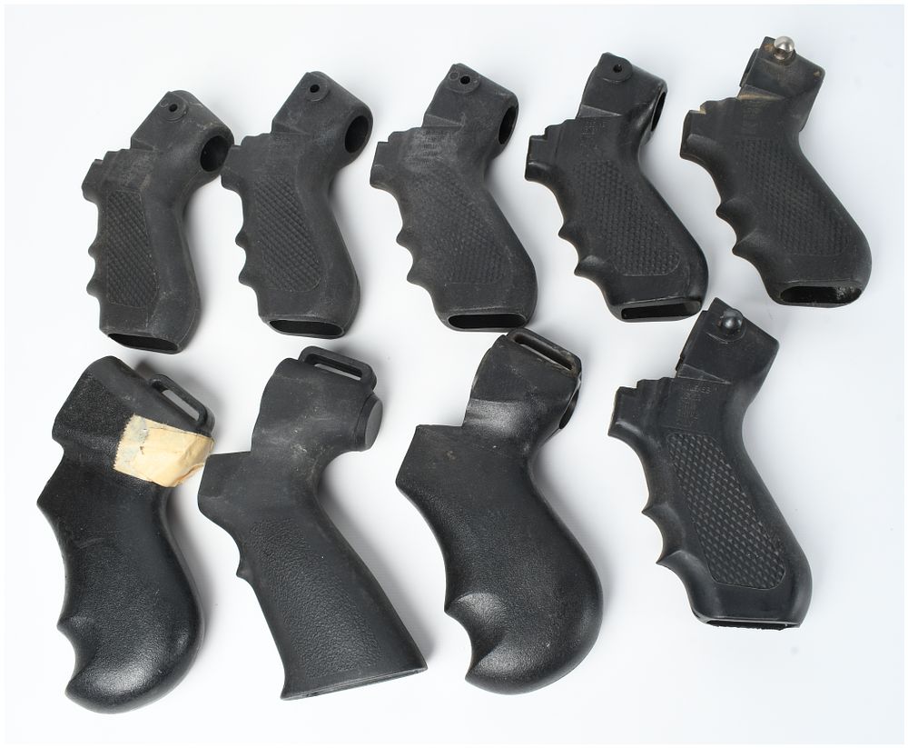 Lot 1571: Nine Black Polymer Pistol Grips