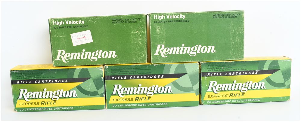 Lot 1582: A Lot of 100 Rounds of Remington .22-250 Remington Centerfire Rifle Ammunition