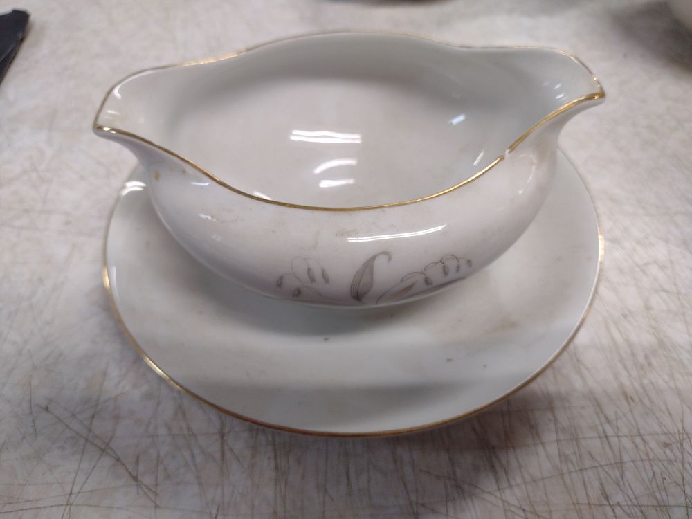 Lot 253: Golden Rhapsody by Kaysons Fine China Gravy Bowl Wheat Pattern No Shipping Local Pickup Only