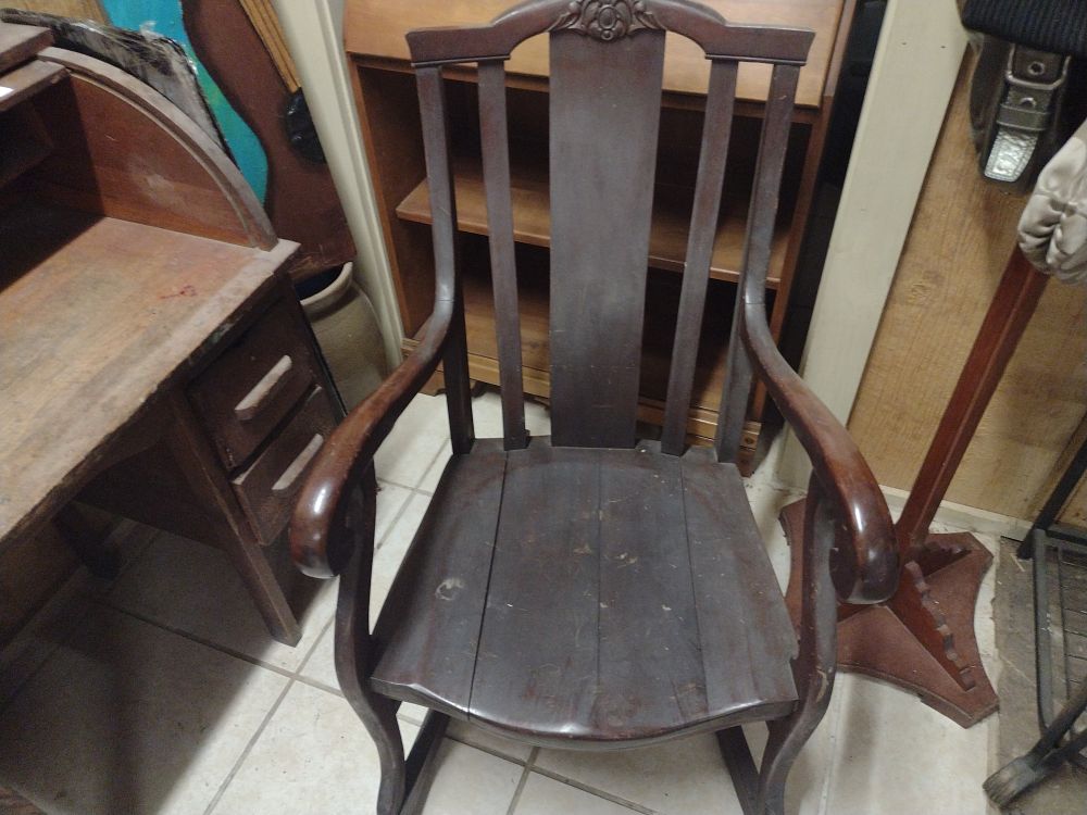 Lot 266: Antique Rocking Chair No Shipping Local Pickup Only