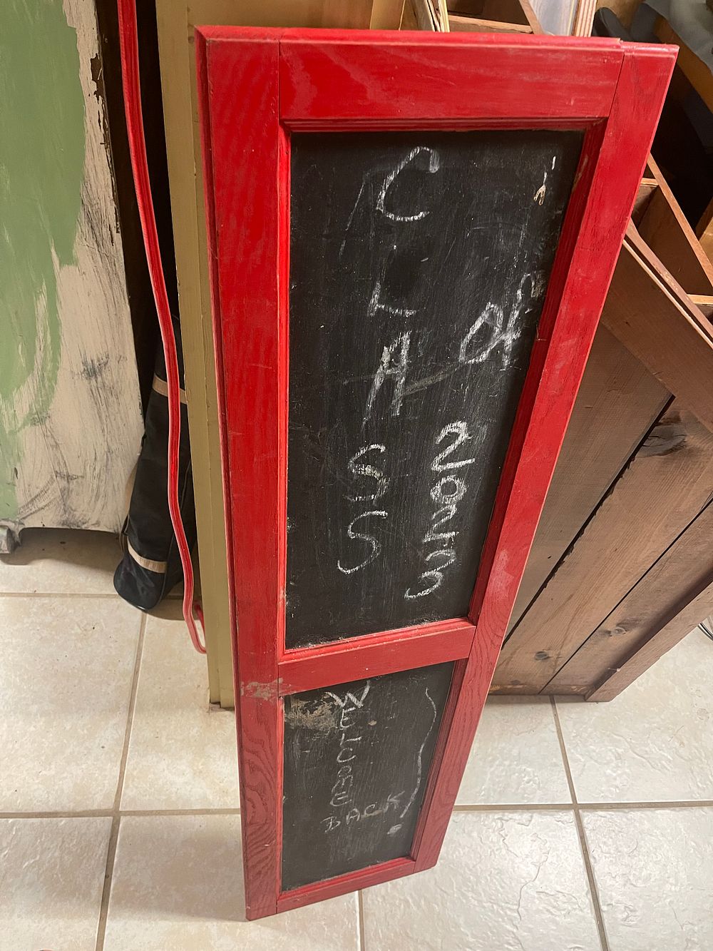 Lot 330: Homemade Chalk Board no shipping 